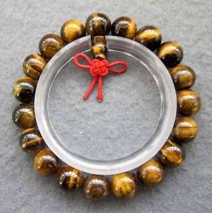 Tiger Eye Gem Beads Tibet Buddhist Prayer Mala Bracelet  