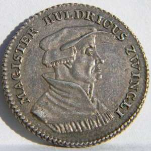 SWISS Cantons, ZURICH 1819 silver medallic Ducat; rare Zwingli commem 