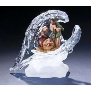   Lighted LED Nativity Holy Family in Angel Wings Christmas Figures 5.5