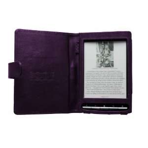  Navitech Purple Genuine Napa Leather Flip Open 6 Inch Book 