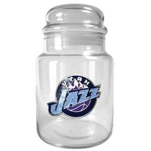  Utah Jazz NBA 31oz Glass Candy Jar   Primary Logo Sports 
