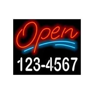  Open with Phone Number Neon Sign 
