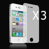   IPHONE 4 / 4S CLEAR SCREEN PROTECTOR x3pcs BIN CA1 PROTECTIVE FILM