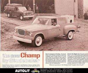 1961 Studebaker Champ 6E Pickup Truck Brochure  