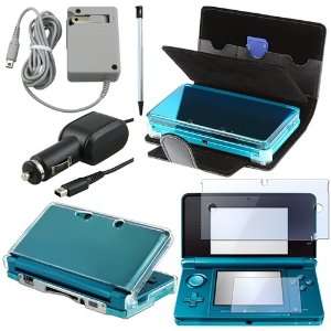  For Nintendo 3DS Leather Case Guard Charger+Accessories 