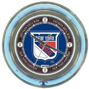  NHL Vintage New York Rangers Neon Clock   14 inch Diameter 