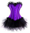 PURPLE CORSET + PETTICOAT SKIRT SMALL   PLUS SIZE 6XL