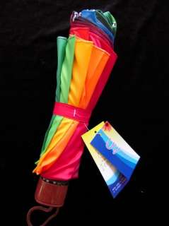 Multi 12 Colors Strong Ribs Rainbow Sun Rain Umbrella  