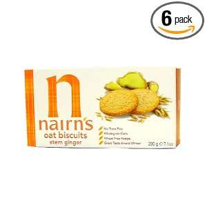 Nairns Stem Ginger Oat Biscuits, 7.1 Ounce Boxes (Pack of 6)