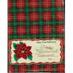 Vinyl Tablecloth with Flannel Back 52 X 52 Oblong Holiday Symboll 