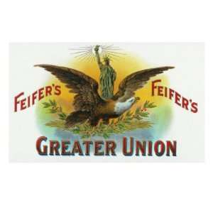  Feifers Greater Union Brand Cigar Inner Box Label Vintage 