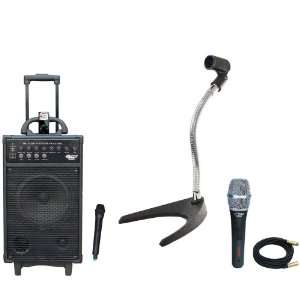 Stand Package   PWMA860I 500W VHF Wireless Portable PA Speaker System 