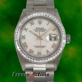 Rolex Mens Datejust Stainless Steel Oyster Diamond Mother of Pearl 
