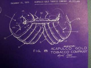 Rolling Machines Marijuana BluePrint Patent Poster 1970  