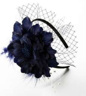  KCMODE Womens Navy Blue Vintage Style Flower Fascinator 