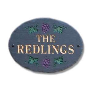  The Stone Mill Personalized Oval Grapes Slate Plaques 