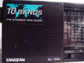 sangean sg 789a 10 band sw shortwave mw medium wave fm portable radio