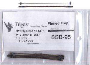 Pin End Premium Scroll Saw Blades (Lot of 6) 18.5TPI (Pégas Brand 