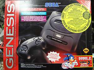Sega Genesis Sonic 2 System   Black Console (Model 2)  