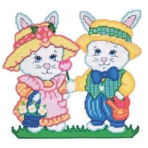  Bunny Couple Plastic Canvas Kit Arts, Crafts & Sewing
