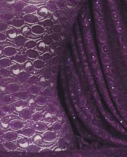 Purple sequins holograms stretch lace with lycra Q1 PPL  