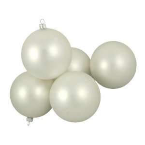  Club Pack of 16 Matte Platinum White Glass Ball Christmas 