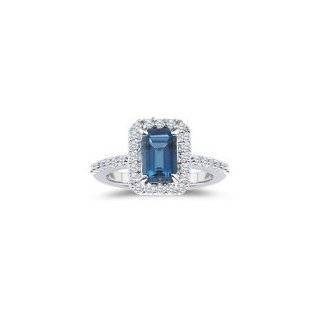   Diamond & 5.89 Cts London Blue Topaz Ring in Platinum 10.0 Jewelry