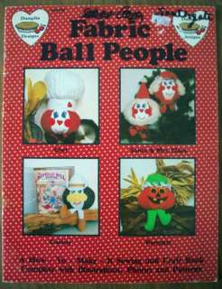 Fabric Ball People toys sewing pattern vintage 1982  