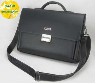   leather Briefcase business shoulder bag with handel number Lock  