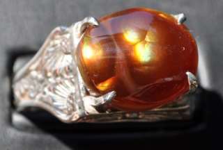 MEXICAN FIRE AGATE THICK SILVER MENS RING 12.465CT GEM  