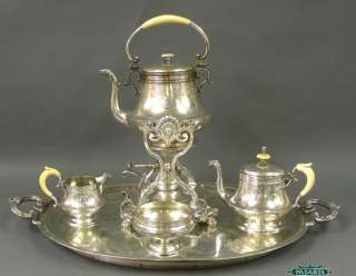 4pcs Silver Tea Set On Tray Vincent Mayers Vienna C1900  