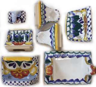 Mexican ceramic talavera bath accessories.