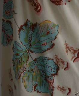 THEORY Cream Silk Dress w/ Feather Leaves NEW sz P  