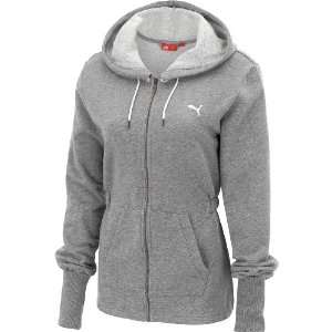  Puma Core Hooded Terry Jacket Womens   Athletic Grey Hther 