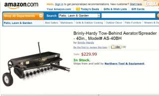 Lawn Aerator & Spreader   Brinly Hardy 40 in. Tow Behind New In Box 
