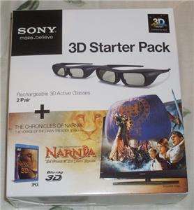 BRAND NEW Sony 3D Starter Pack ~ 2 Active Glasses ~ 3DBNDL/NARNIA Kit 