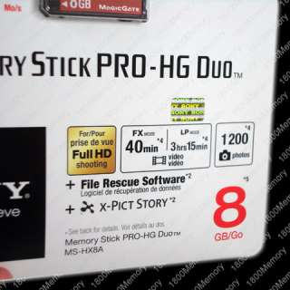 GENUINE SONY 8GB Memory Stick PRO HG Duo HX PSP 50MB/s  