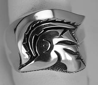 Trojan Soldier Warrior SPARTAN 300 gladiator Head Sterling silver ring 