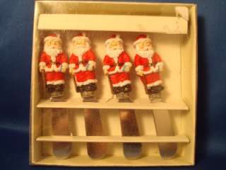 Santa Claus 4 Kirklands Spreaders Knives Christmas Set  