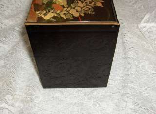 Vintage Black Lacquer Acrylic Jewelry Box Japan  