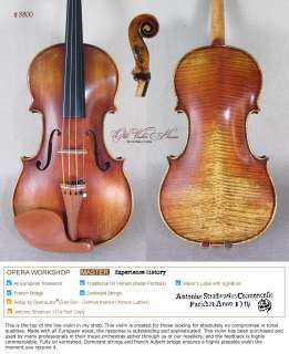 OPERA Stradivarius Violin (4/4) #8800 Highly Flamed.Dominant/Aubert 