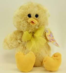   Plush Yellow Duck Chick Happy Spring Stuffed Lovey Animal Toy  