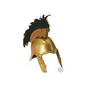  Gold Plastic Roman Gladiator HELMET with Black Crest Toys 