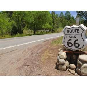  Road Sign Along Historic Route 66, New Mexico, United 