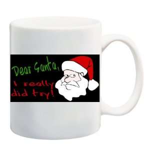  DEAR SANTA, I REALLY DID TRY Mug Coffee Cup 11 oz 