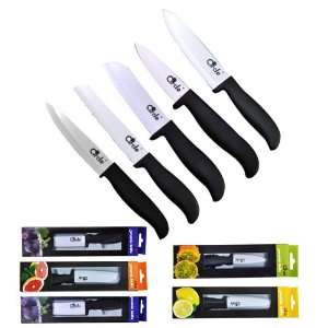   Santoku, 5 Utility,3 Fruit Vegetable Paring) White Knife Blade With