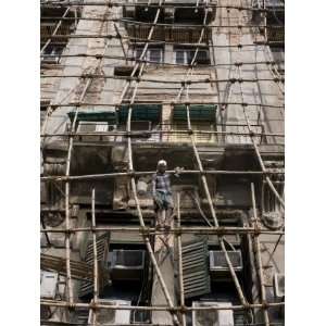 Dangerous Scaffolding, Kolkata, West Bengal, India, Asia Photographic 
