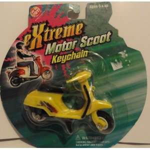   Extreme Motor Scoot Keychain   Yellow Motor Scooter 