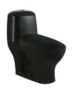 BLACK Toilet Dual Flush One Piece Soft close seat NEW  