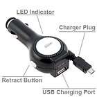 HTC ChaCha/ Status Retractable Car Charger +Extra USB charging Port